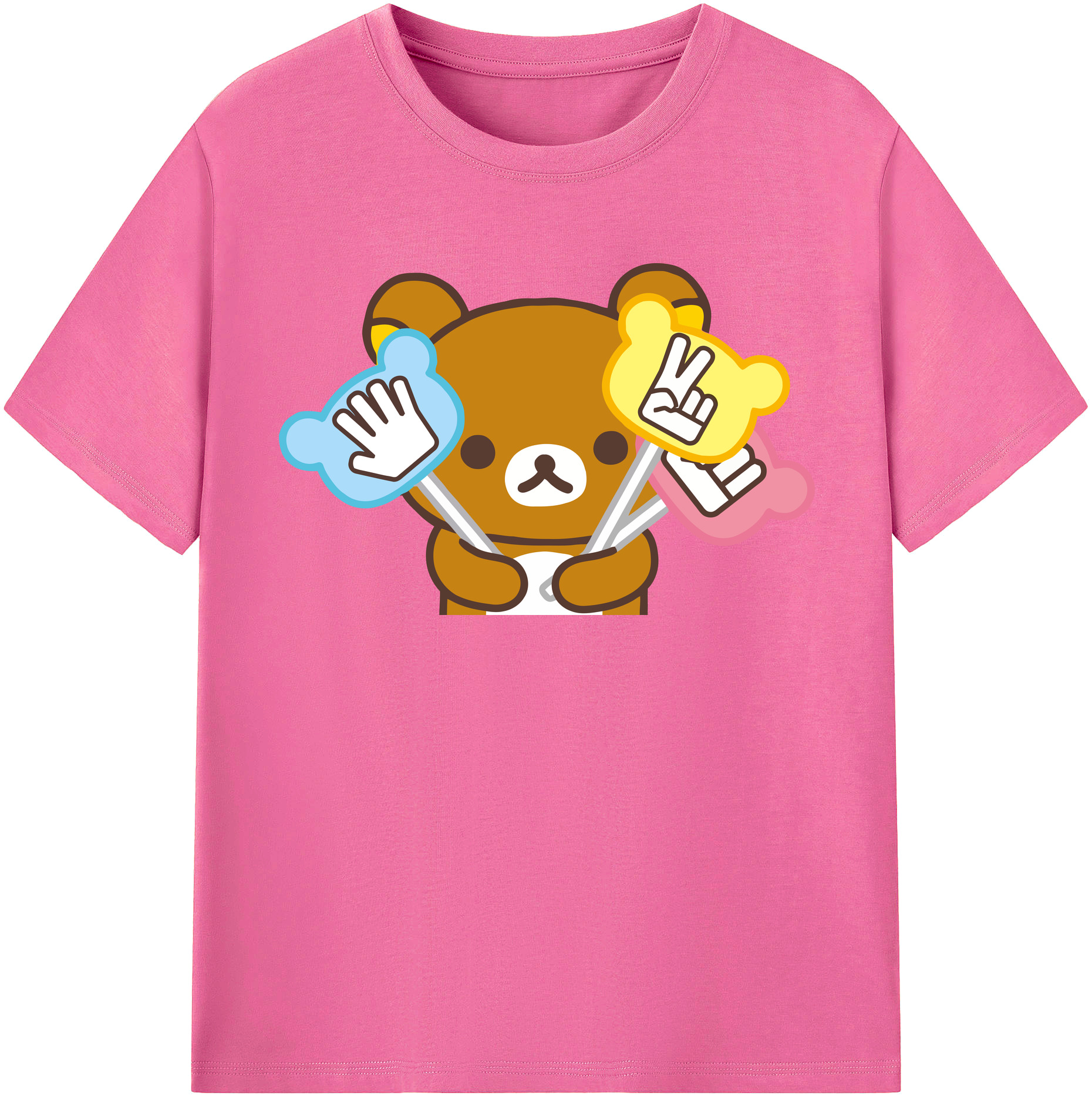 （画像用） リラックマ リラックマ キイロイトリ Rilakkuma Korilakkuma Kiiroitori レディースカジュアルプリントTシャツ（綿100％）